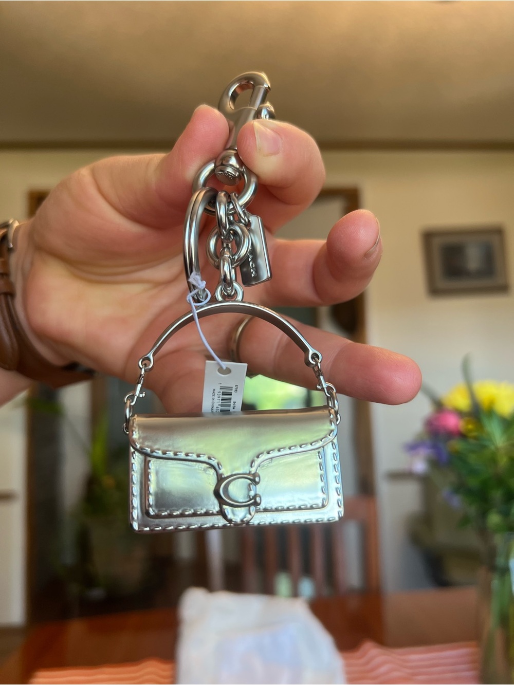 Coach Silver Tabby Bag Charm - Picture 1 of 12